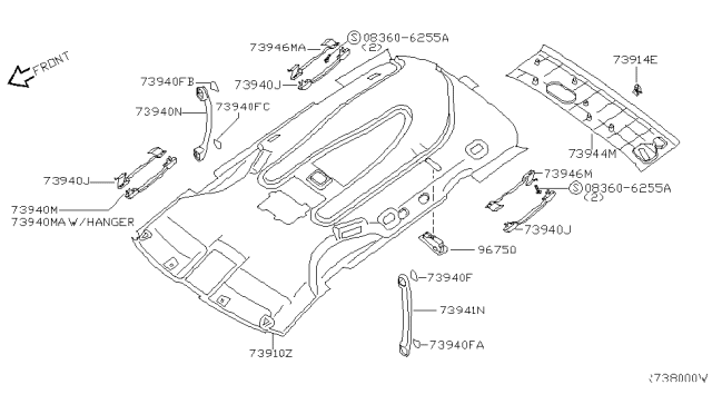 2005 Nissan Quest Roof Trimming Diagram 3