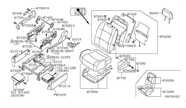 2009 Nissan Quest Front Seat Diagram 6