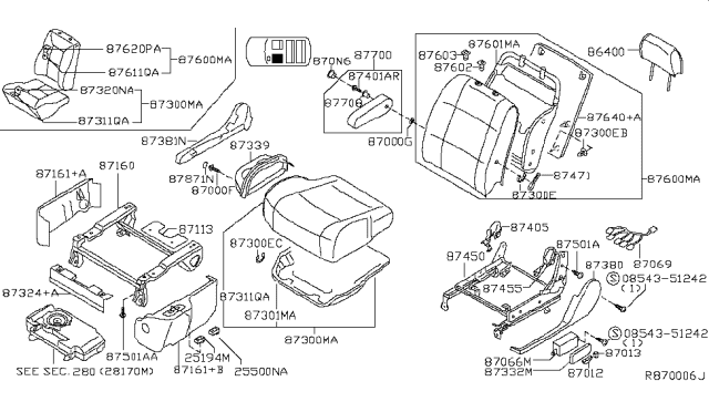 2005 Nissan Quest Front Seat Diagram 12