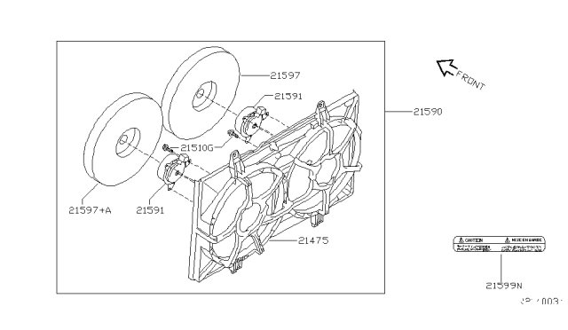 2008 Nissan Quest Radiator,Shroud & Inverter Cooling Diagram 5