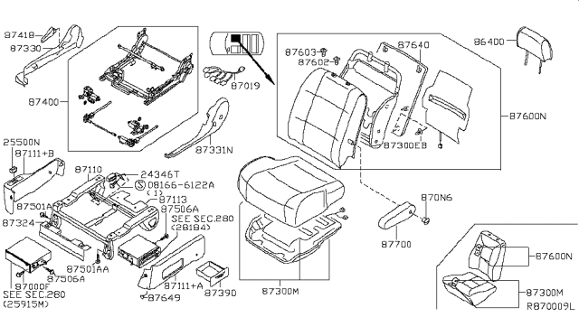 2005 Nissan Quest Front Seat Diagram 23