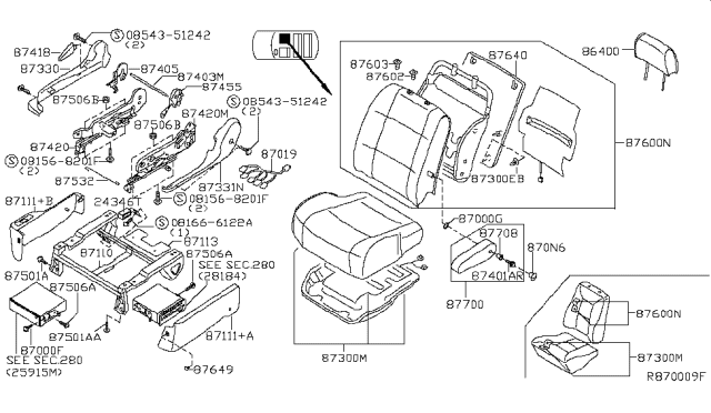 2005 Nissan Quest Front Seat Diagram 14