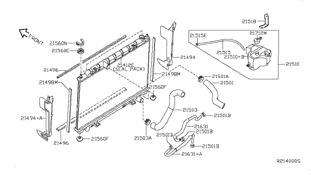 2009 Nissan Quest Seal-Packing,Radiator Diagram for 21414-8J000