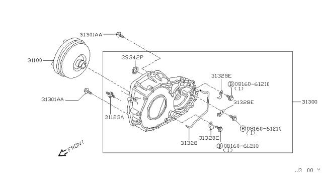 2007 Nissan Quest Torque Converter,Housing & Case Diagram 1