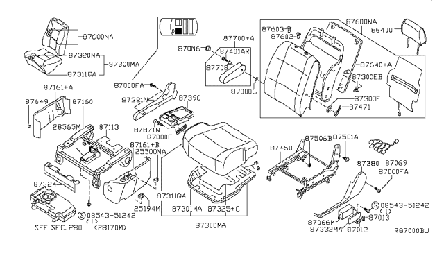 2008 Nissan Quest Front Seat Diagram 5