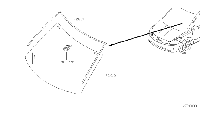 2006 Nissan Quest Front Windshield Diagram