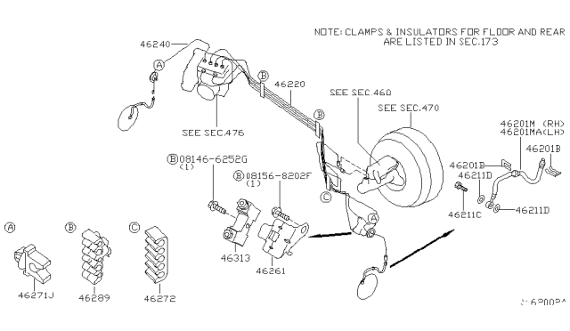 2010 Nissan Quest Brake Piping & Control Diagram 2