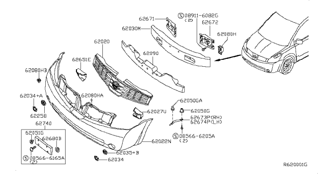 2006 Nissan Quest DEFLECTOR Side, R Diagram for 62380-ZM70A