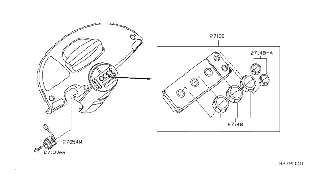 2005 Nissan Quest Control Assembly Diagram for 27500-5Z002