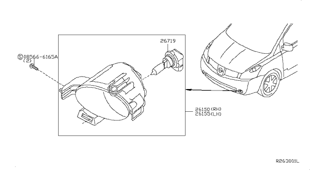 2009 Nissan Quest Fog,Daytime Running & Driving Lamp Diagram