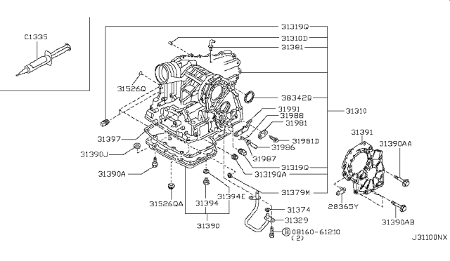 2005 Nissan Quest Torque Converter,Housing & Case Diagram 5