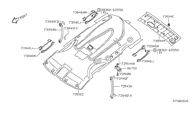 2007 Nissan Quest Roof Trimming Diagram 3