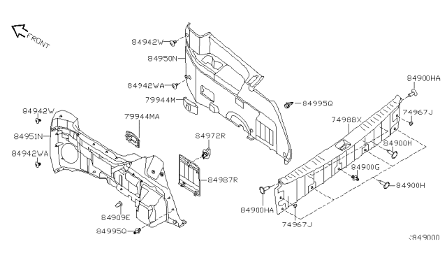 2005 Nissan Quest Trunk & Luggage Room Trimming Diagram 1