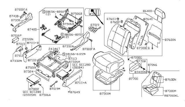 2010 Nissan Quest Front Seat Diagram 8