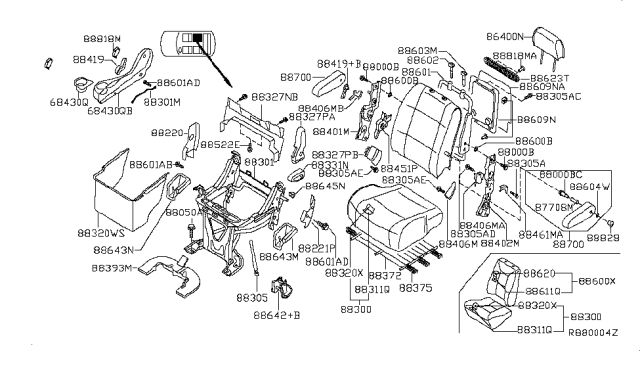 2008 Nissan Quest Rear Seat Diagram 4