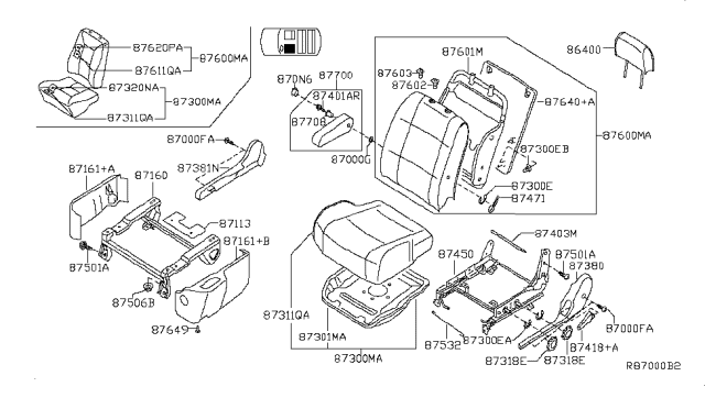 2008 Nissan Quest Front Seat Diagram 3