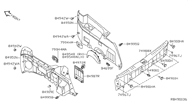 2007 Nissan Quest Trunk & Luggage Room Trimming Diagram 3