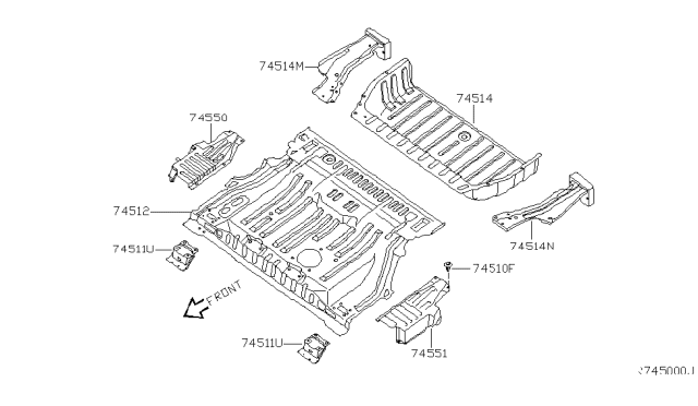 2005 Nissan Quest Floor Panel (Rear) Diagram 2