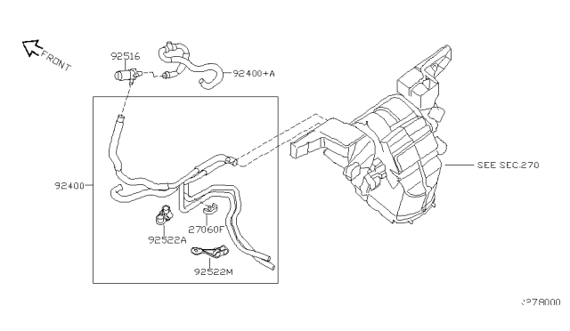 2005 Nissan Quest Hose Assembly Inlet Diagram for 92400-ZM70A