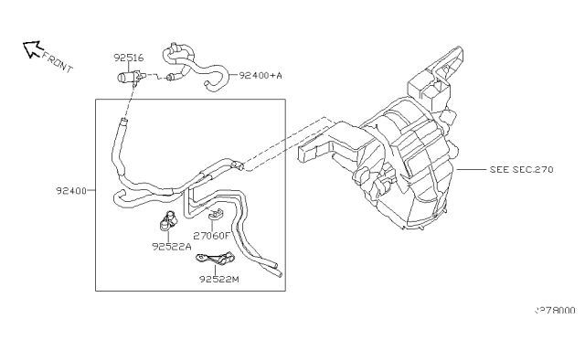 2005 Nissan Quest Hose-Heater,Inlet Diagram for 92400-5Z020