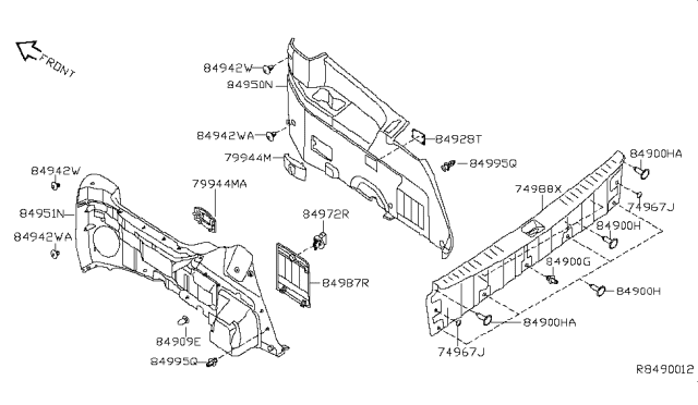 2005 Nissan Quest Trunk & Luggage Room Trimming Diagram 2