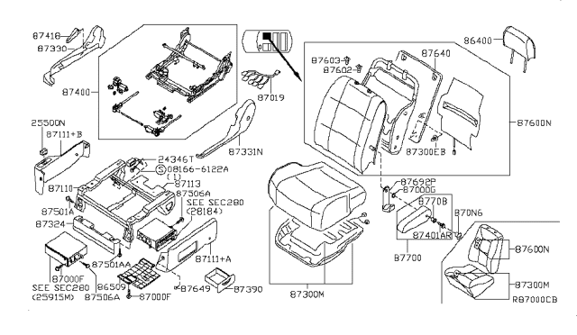 2004 Nissan Quest Front Seat Diagram 13