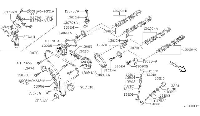 2009 Nissan Quest Bolt-SPROCKET Diagram for 13012-ZA00A