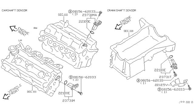 2006 Nissan Quest Distributor & Ignition Timing Sensor Diagram