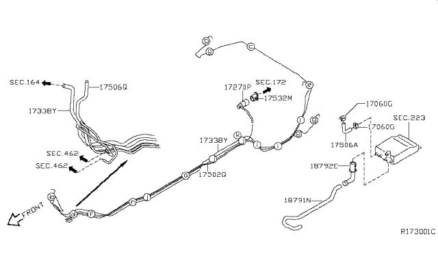 2010 Nissan Quest Tube Assy-Fuel Feed Diagram for 17502-CK010