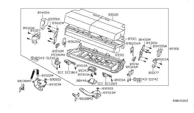 2006 Nissan Quest Cover - Hinge, LH Diagram for 89556-ZM00A