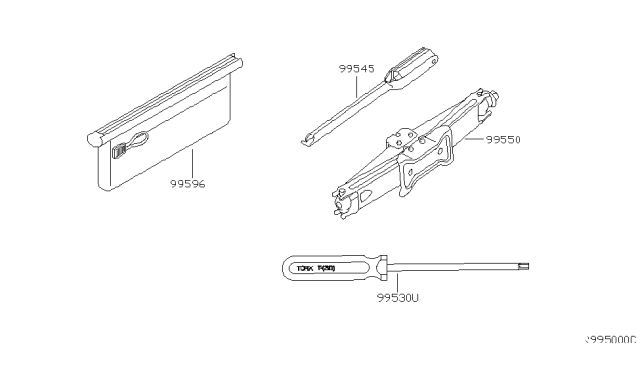 2006 Nissan Quest Wrench-Wheel Nut Diagram for 99545-8J000