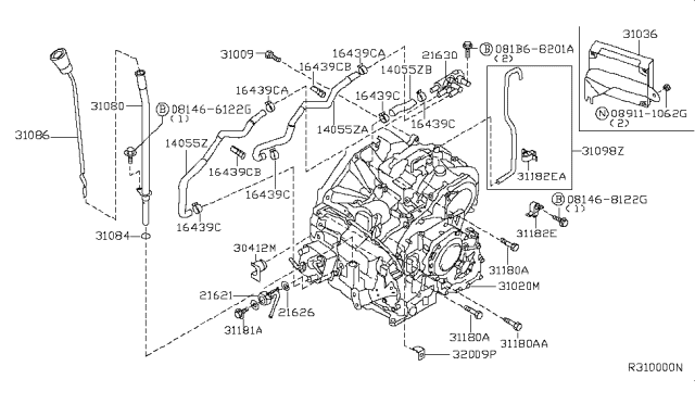 2010 Nissan Quest Auto Transmission,Transaxle & Fitting Diagram