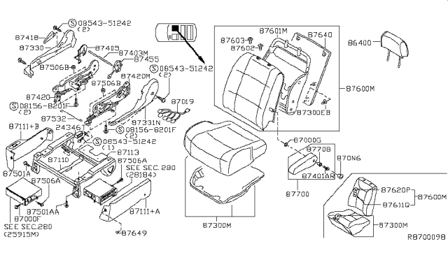 2005 Nissan Quest Front Seat Diagram 16