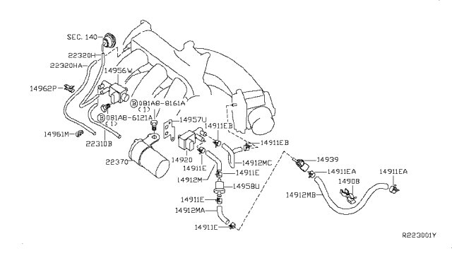 2009 Nissan Quest Engine Control Vacuum Piping Diagram 1