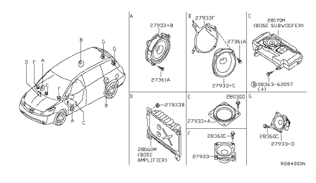 2007 Nissan Quest Speaker Diagram 1