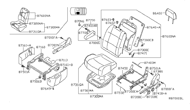 2008 Nissan Quest Front Seat Diagram 2