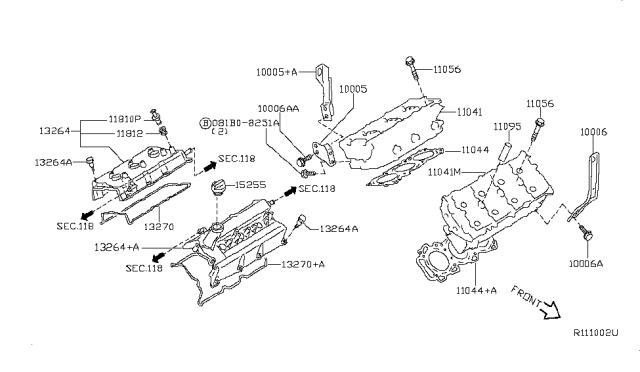 2008 Nissan Quest Cylinder Head & Rocker Cover Diagram 1