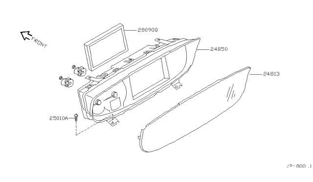 2006 Nissan Quest Speedometer Assembly Diagram for 24820-5Z110