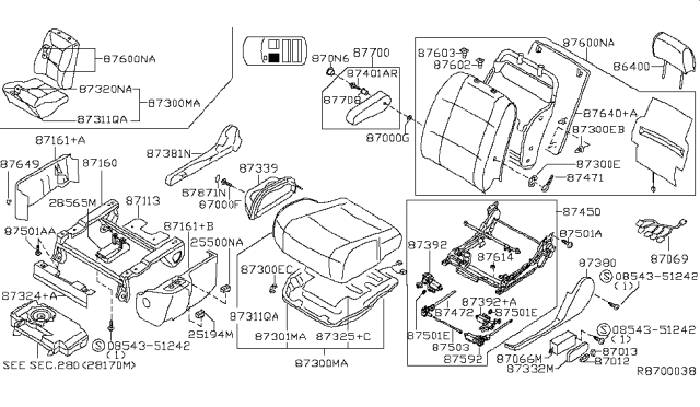 2004 Nissan Quest Front Seat Diagram 5