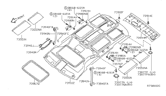 2008 Nissan Quest Roof Trimming Diagram 1