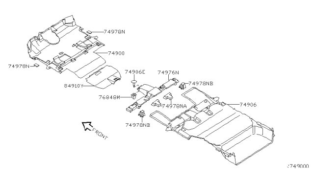 2004 Nissan Quest Floor Trimming Diagram 1
