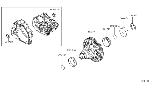 2004 Nissan Quest Seal-O Ring, Differential Diagram for 38342-8Y010