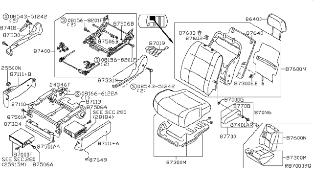 2005 Nissan Quest Front Seat Diagram 20