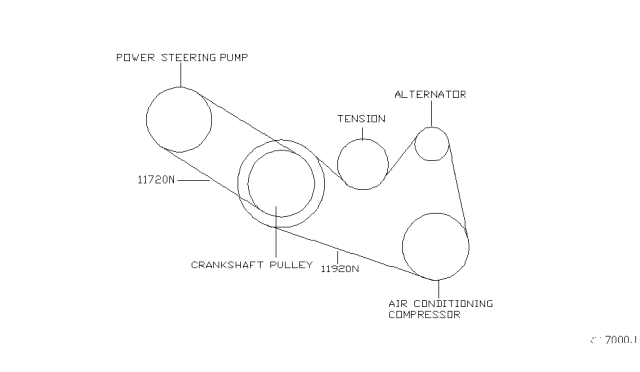 2008 Nissan Quest Fan,Compressor & Power Steering Belt Diagram