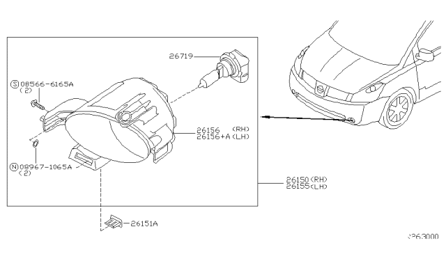 2004 Nissan Quest Fog,Daytime Running & Driving Lamp Diagram