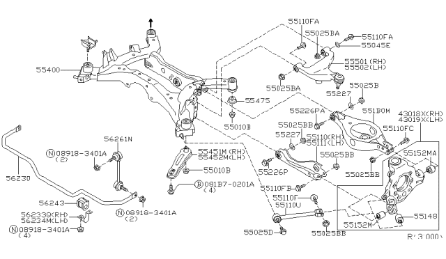 2008 Nissan Quest Housing Assy-Rear Axle,LH Diagram for 43019-CK000