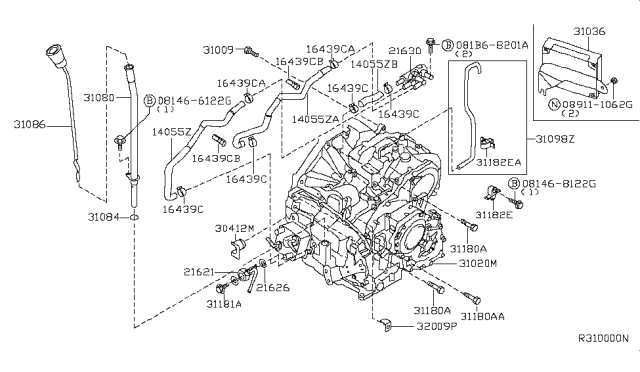 2005 Nissan Quest Auto Transmission,Transaxle & Fitting Diagram 2