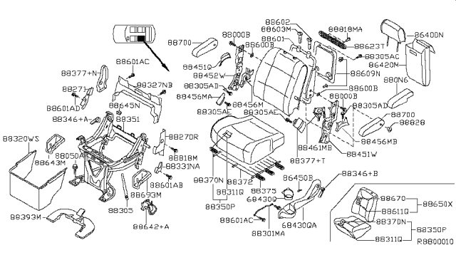 2004 Nissan Quest Rear Seat Diagram 1