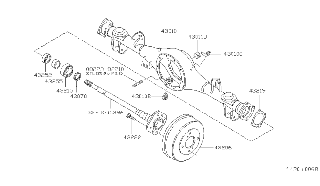 1985 Nissan 200SX BREATHER Rear Axle Diagram for 38322-01S10