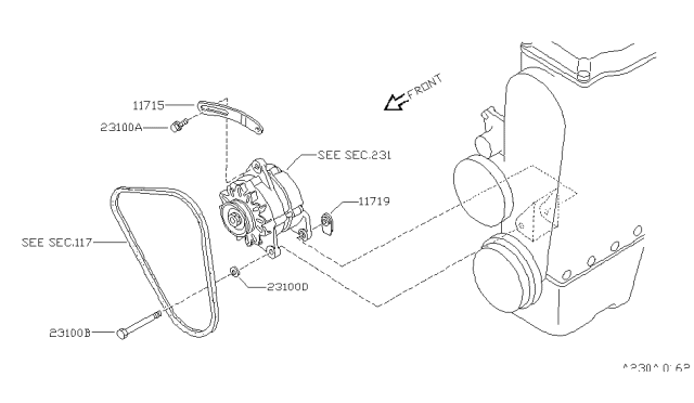 1987 Nissan 200SX Alternator Fitting Diagram 1